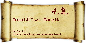 Antalóczi Margit névjegykártya